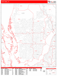 Cape Coral Zip Code Wall Map
