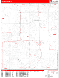 Coconut Creek Zip Code Wall Map