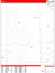 Doral Zip Code Wall Map