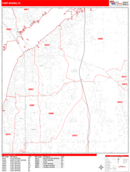 Fort Myers Zip Code Wall Map