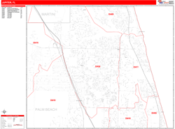 Jupiter Zip Code Wall Map