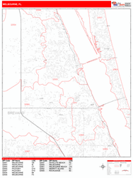 Melbourne Zip Code Wall Map