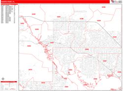 North Port Zip Code Wall Map