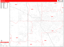 Ocala Zip Code Wall Map