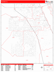 Palm Bay Zip Code Wall Map