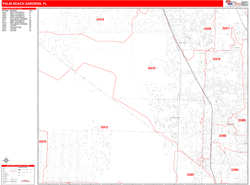 Palm Beach Gardens Zip Code Wall Map