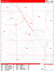 Pinellas Park Zip Code Wall Map