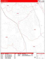 Port Orange Zip Code Wall Map