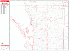 Sarasota Zip Code Wall Map