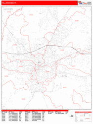 Tallahassee Zip Code Wall Map