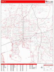 Tampa Zip Code Wall Map