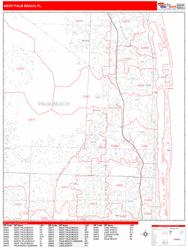 West Palm Beach Zip Code Wall Map