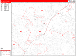 Alpharetta Zip Code Wall Map