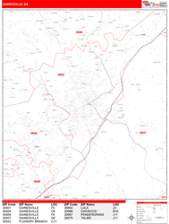 Gainesville Zip Code Wall Map