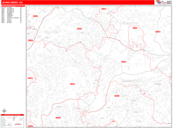 Johns Creek Zip Code Wall Map