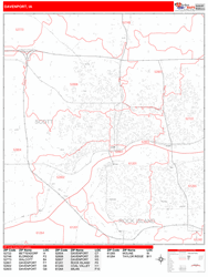 Davenport Zip Code Wall Map