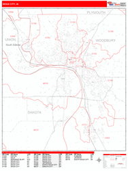 Sioux City Zip Code Wall Map