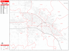 Boise Zip Code Wall Map