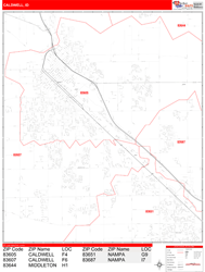 Caldwell Wall Map