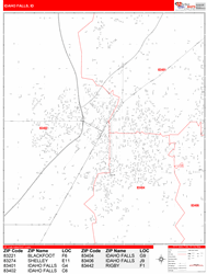 Idaho Falls Zip Code Wall Map