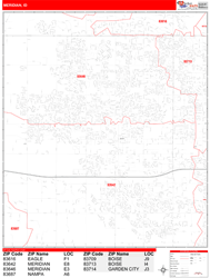 Meridian Zip Code Wall Map