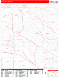 Arlington Heights Zip Code Wall Map