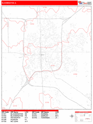 Bloomington Zip Code Wall Map