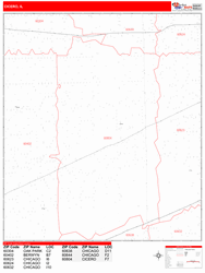 Cicero Zip Code Wall Map