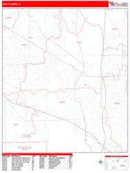 Des Plaines Zip Code Wall Map
