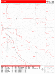 Oak Lawn Zip Code Wall Map