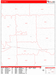 Oak Park Zip Code Wall Map