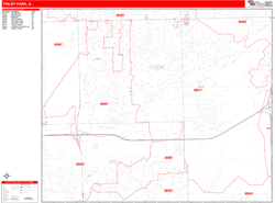 Tinley Park Zip Code Wall Map