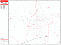 Anderson Zip Code Wall Map