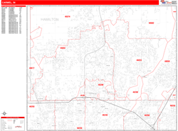 Carmel Zip Code Wall Map