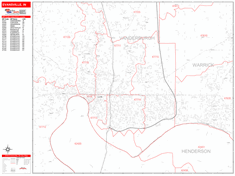 Evansville Zip Code Wall Map