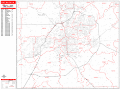 Fort Wayne Zip Code Wall Map