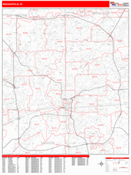 Indianapolis Zip Code Wall Map