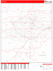 Topeka Zip Code Wall Map