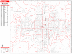 Wichita Zip Code Wall Map