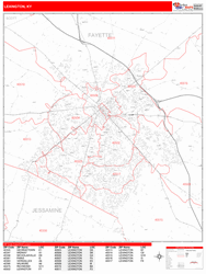 Lexington Zip Code Wall Map