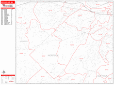 Brookline Zip Code Wall Map