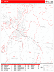 Fall River Zip Code Wall Map