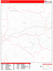 Framingham Zip Code Wall Map