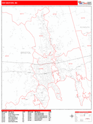 New Bedford Zip Code Wall Map