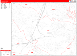 Peabody Zip Code Wall Map