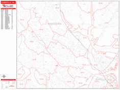 Somerville Zip Code Wall Map