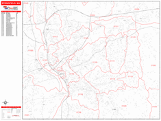 Springfield Zip Code Wall Map