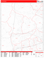 Waltham Zip Code Wall Map