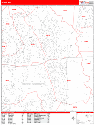 Bowie Zip Code Wall Map