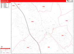 Rockville Zip Code Wall Map